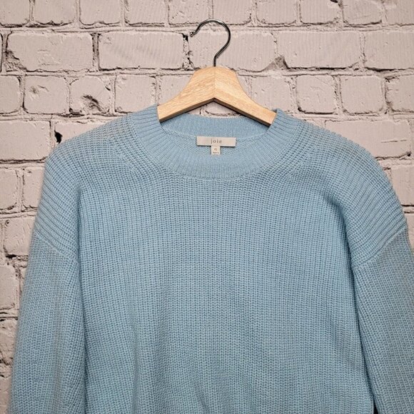Joie Soleine Sweater Ice Blue Knitted 100% Wool Trumpet Balloon Sleeve Size XS - Picture 3 of 12